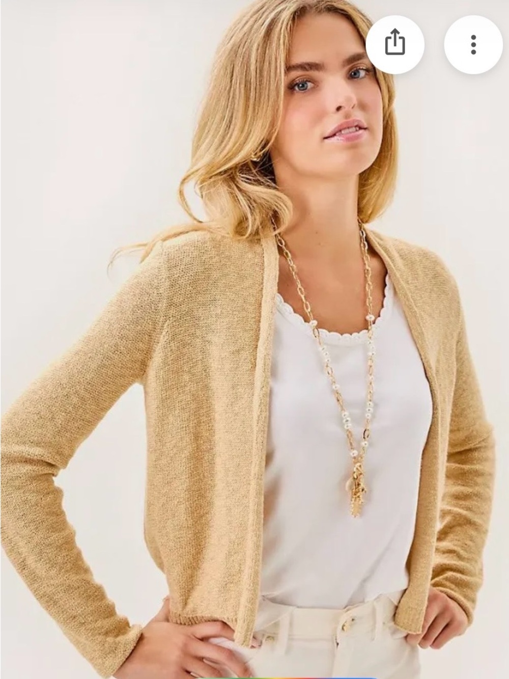 Lilly Pulitzer Faretta Cardigan Small Sand Bar
